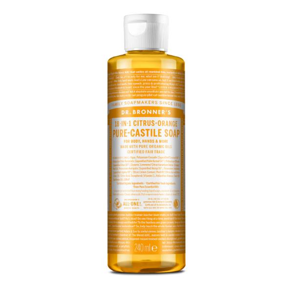 DR BRONNERS CITRUS ORANGE SOAP 240ML